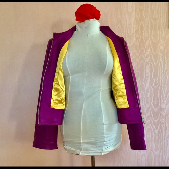 Butter Soft Fuschia Andrew Marc Moto Jacket 1990s - Picture 4 of 7